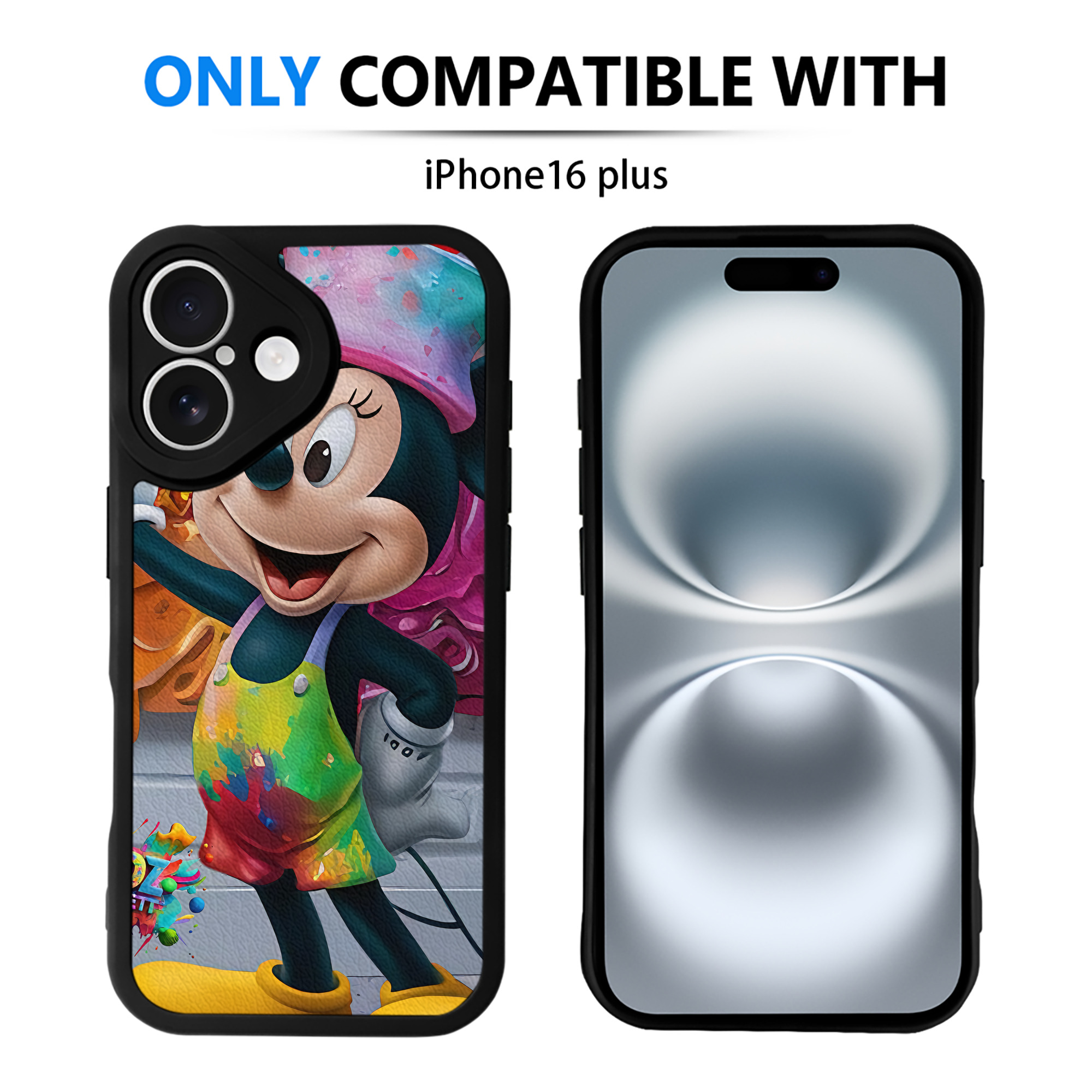 （画像用） ミッキーマウス Mickey Mouse 【iPhone 16シリーズ対応】シリコンスマホケース（レザー調） 材質：シリコン